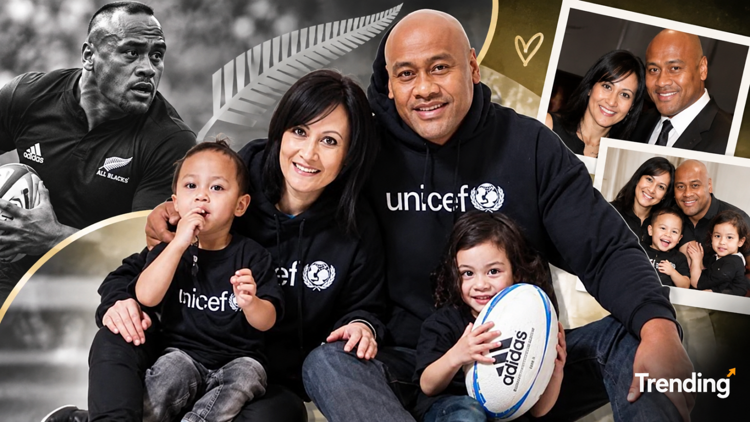 Jonah Lomu’s wife Nadene, his sons and his family