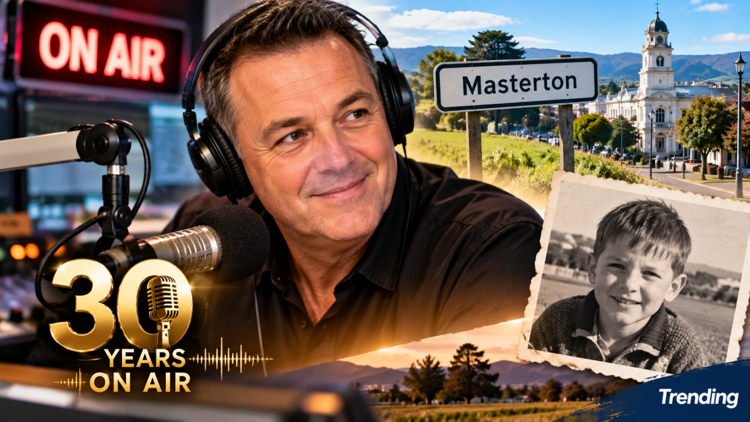 Roman Travers has spent 30 years on air, and his Masterton childhood still shapes what he does off it