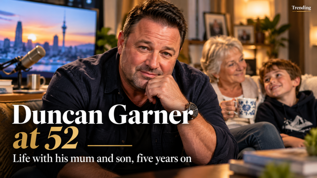 Duncan Garner at 52, living with his mum and son Buster five years after The AM Show