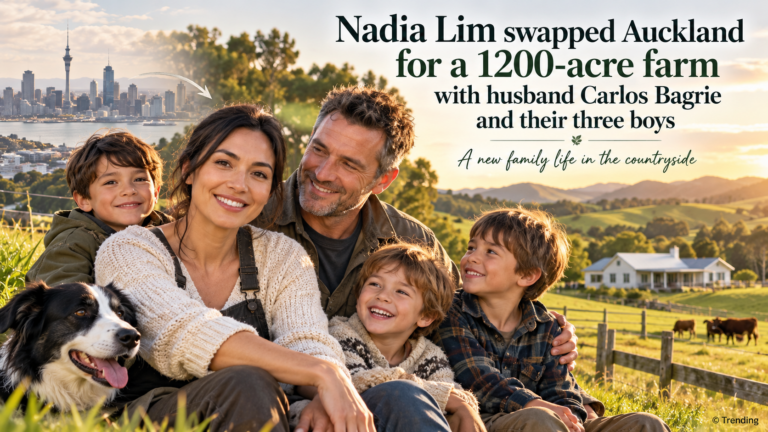Nadia Lim swapped Auckland for a 1200-acre farm with husband Carlos Bagrie and their three boys