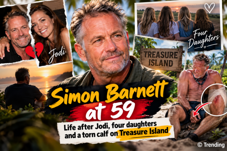 Simon Barnett at 59, life after Jodi, four daughters and a torn calf on Treasure Island